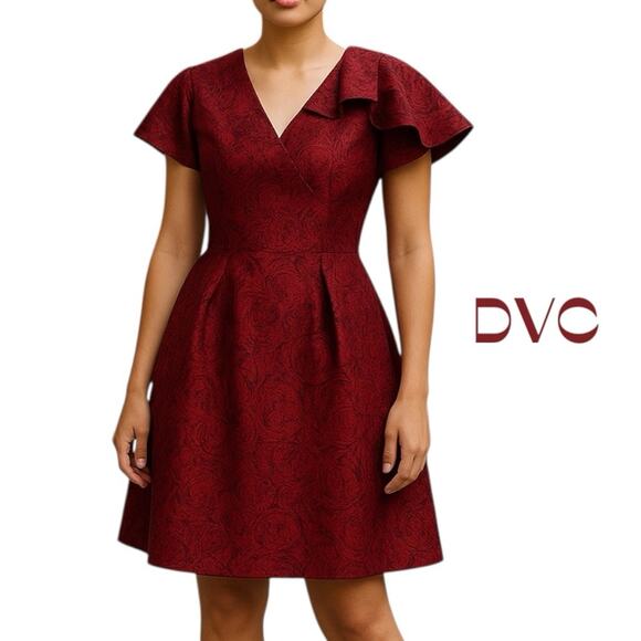 Dolce Viva Collection Textured Red Whimsical Party Event Dress NWT Size M - Picture 1 of 13